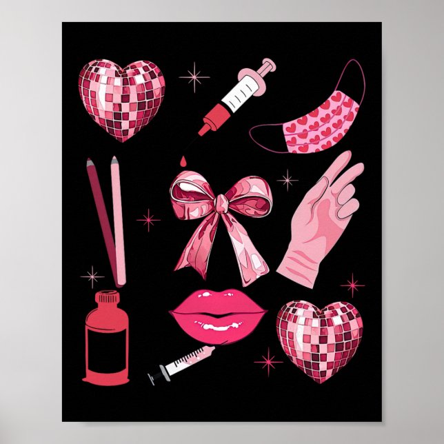 Coquette Valentinstag Botox-Händler Ästhetische Kr Poster (Vorne)