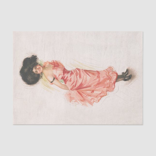 Coquette, Viktorianischer antiker Lithograph Print Seidenpapier (Vorderseite)
