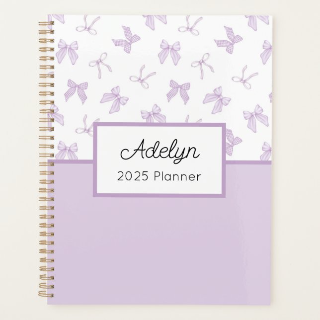 Coquette violette Bows Planner (Devant)