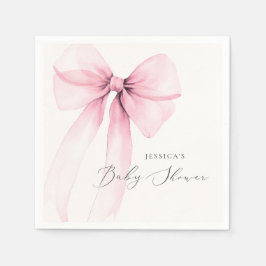 Coquette Wasserfarbe Pink Bow Baby Dusche Napkins Serviette