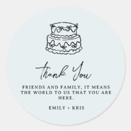 Coquette Wedding Cake Blue Wedding Favor Runder Aufkleber