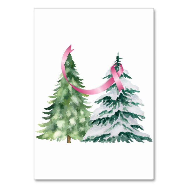 Coquette Weihnachtsbaum, Brustkrebs-Bewusstsein Tischnummer (Vorderseite)