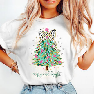 Coquette Weihnachtsbaum Rosa Merry und Bright T-Shirt
