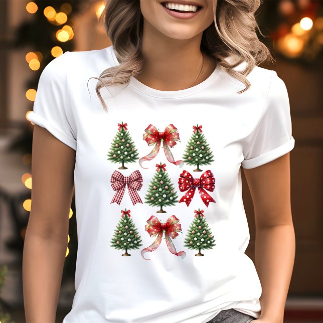 Coquette Weihnachtsbäume und Bäume Tri-Blend Shirt (Von Creator hochgeladen)