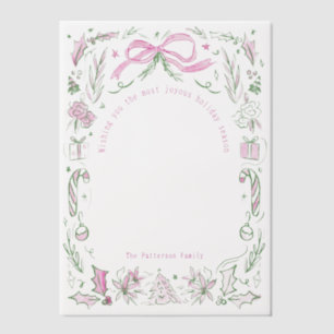 Coquette Weihnachtsfamilie Foto Pink Green Doodle