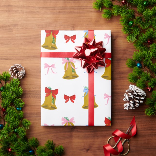 Coquette Weihnachtsglocken und Bows Classic Geschenkpapier (Feiertagsgeschenk)