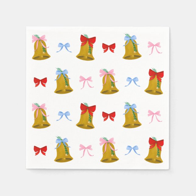 Coquette Weihnachtsglocken und Bows Classic Serviette (Vorderseite)