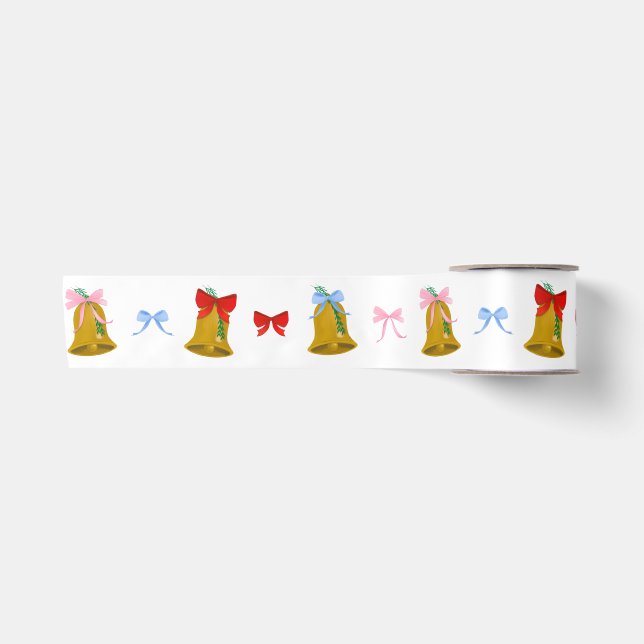 Coquette Weihnachtsglocken und Bows Preppy Classic Satinband (Vorderseite)