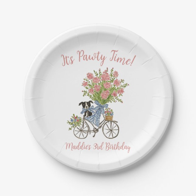 Coquette Welppy Geburtstagsparty Paper Teller (Vorderseite)