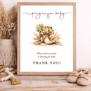 Coquette Western Baby Shower Gebete Für Baby Schil Poster