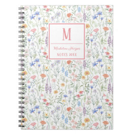 Coquette Wildflower Meadow Personalised Pink Notizblock
