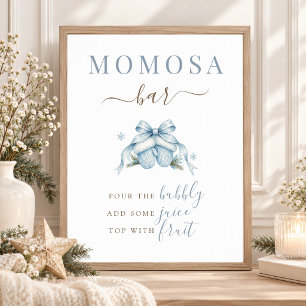 Coquette Winter Baby Boy Shower Momosa Bar Schild