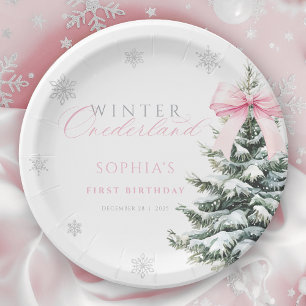 Coquette Winter Onederland Erster Geburtstag Pappteller