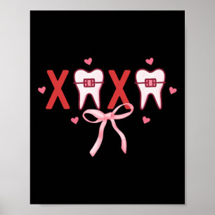 Coquette Zahn Xoxo Zahnarzt Hygienikerin Dental Te Poster