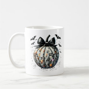 Coquettish Disco Ball Pumpkin Black Bow Tri-Blend Kaffeetasse