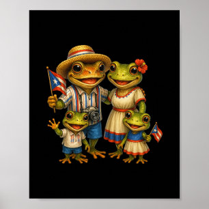Coqui-Frosch Puerto Rico Boricua Familie passendes Poster