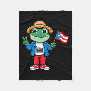 Coqui-Frosch Puerto Rico-Flagge Friedenszeichen fü Fleecedecke