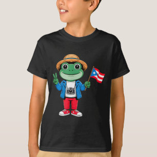 Coqui Frosch Puerto Rico Flagge Friedenszeichen fü T-Shirt
