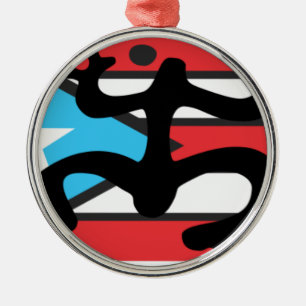 Coqui taíno auf Flagge von Puerto Rico Silbernes Ornament