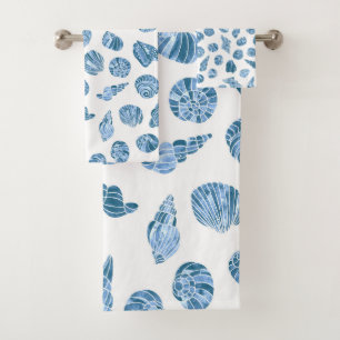 Coquillage Aquarelle Naissance Côtière Bleue