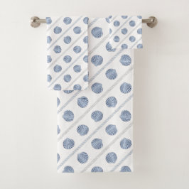 Coquillage de plage bleu blanc Serviette de bain