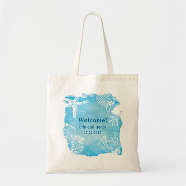 Coquillage sur le sac de toile d'aquarelle (Devant)