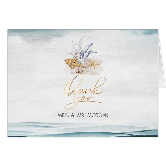 Coquillages à l'aquarelle,Mer  (Devant Horizontal)