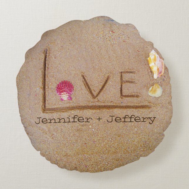 coquillages Amour sur la plage coussin personnalis (Dos)
