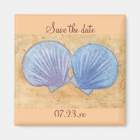 Coquillages bleus pourpres Magnet Réservez la date