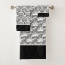 Coquillages modernes en coquillages gris Noir