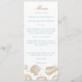 Coquillages Nautiques Tan/Aqua Beach Menu Mariage