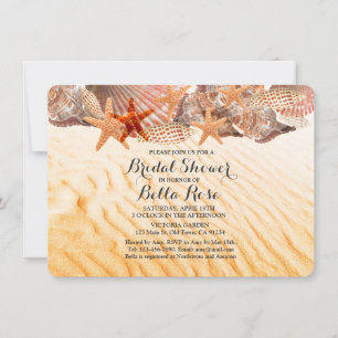 Coquillages plage nuptiale douche invitations coqu