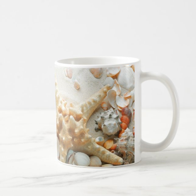 Coquillages sur la tasse de plage (Droite)