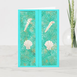 Coquillages verts, cartes de voeux signets