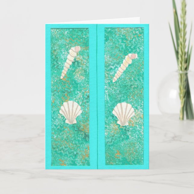 Coquillages verts, cartes de voeux signets (Devant)