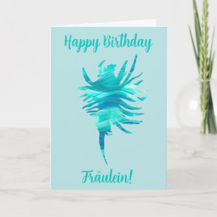 Coquille de conque silhouette bleu-aqua Carte