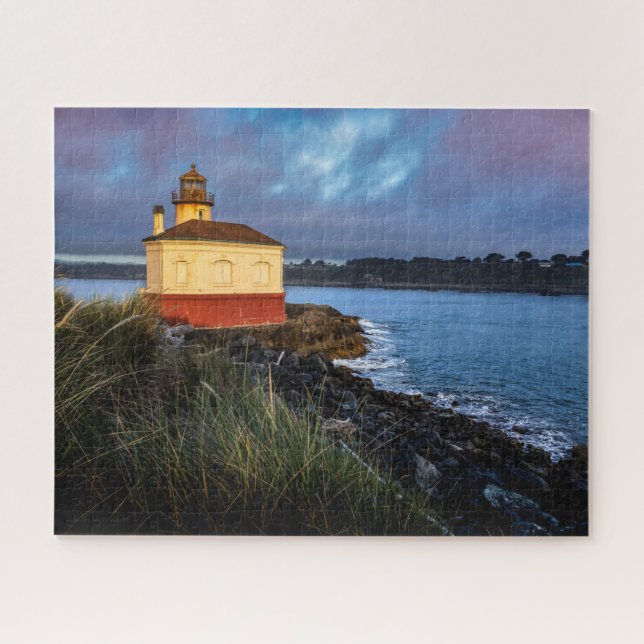 Coquille Fluss Lighthouse Sonnenuntergang Oregon C (Horizontal)