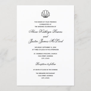 Coquille maritime - Faire-part de mariage