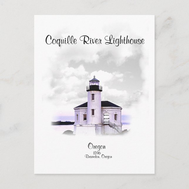 Coquille River Lighthouse - Oregon Postkarte (Vorderseite)