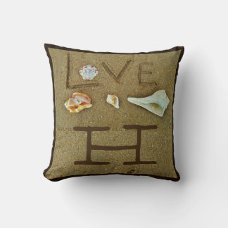 coquilles & Amour sur la plage coussin de mariage