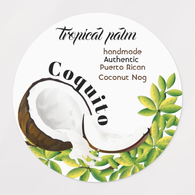 Coquito Coconut Etiketten (Design 1)