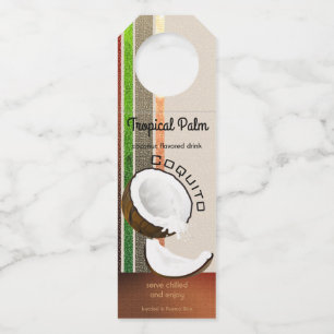 Coquito Coconut Fruchtgetränk Flaschenanhänger