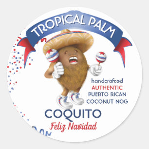 Coquito Coconut Maracas Runder Aufkleber