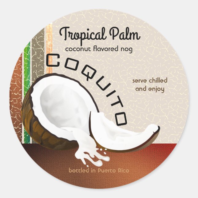 Coquito Coconut Runder Aufkleber (Vorderseite)