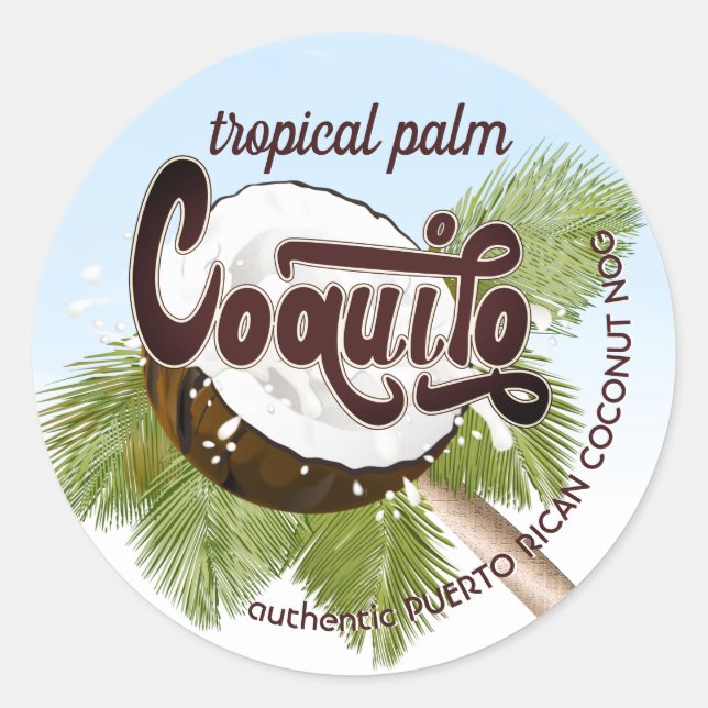 Coquito Coconut Runder Aufkleber (Vorderseite)
