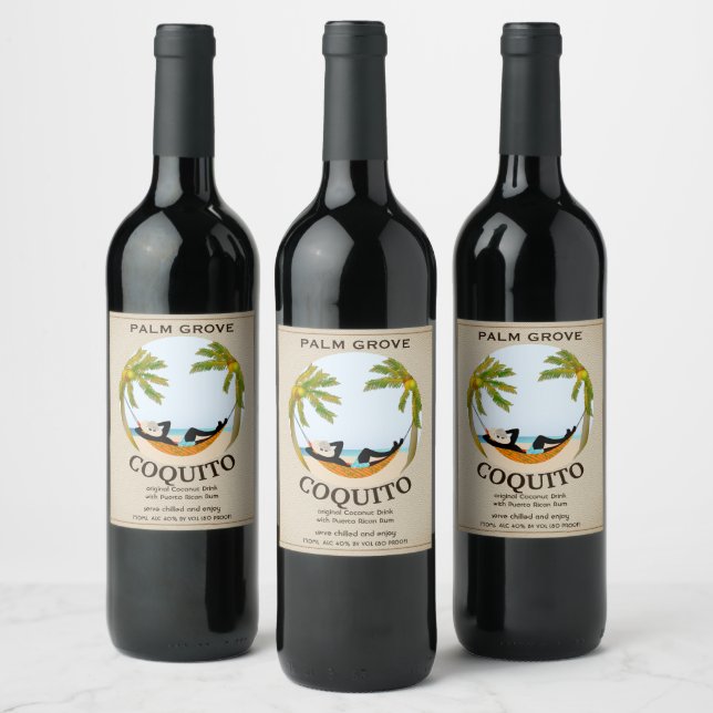 Coquito Coconut Tropical Fruit Drink Weinetikett (Flaschen)