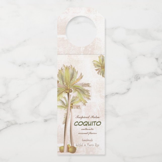 Coquito Coconut Tropical Palm Flaschenanhänger (Vorderseite)
