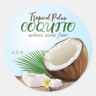 Coquito Coconut Tropical Runder Aufkleber