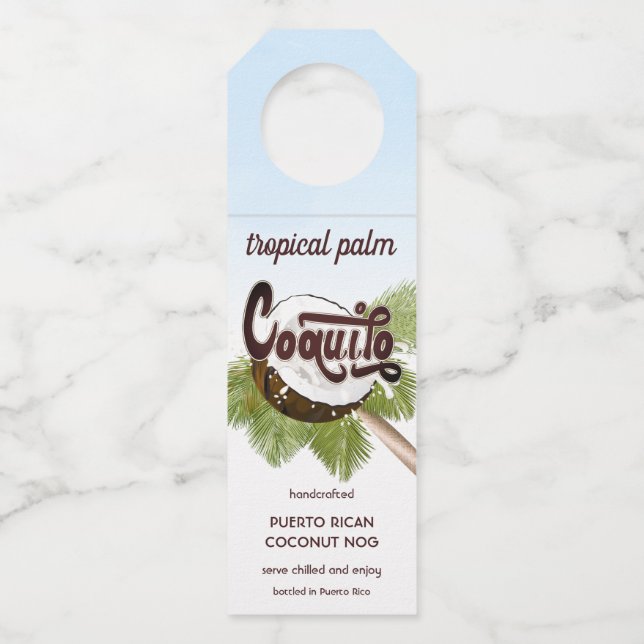 Coquito Coconut Tropisches Obst Flaschenanhänger (Vorderseite)