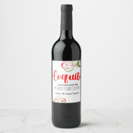 Coquito Frohe Weihnachts-Personalisierte Flaschene Weinetikett